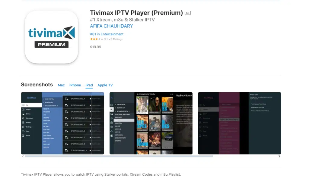 Set Up TiviMax IPTV Player on Apple devices