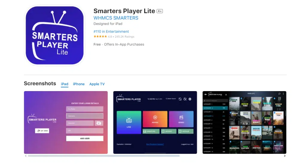 Set Up Smarters Player Lite on Apple devices